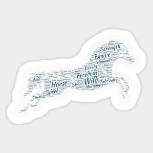 Horse Animal Riding Text Word Cloud Sticker